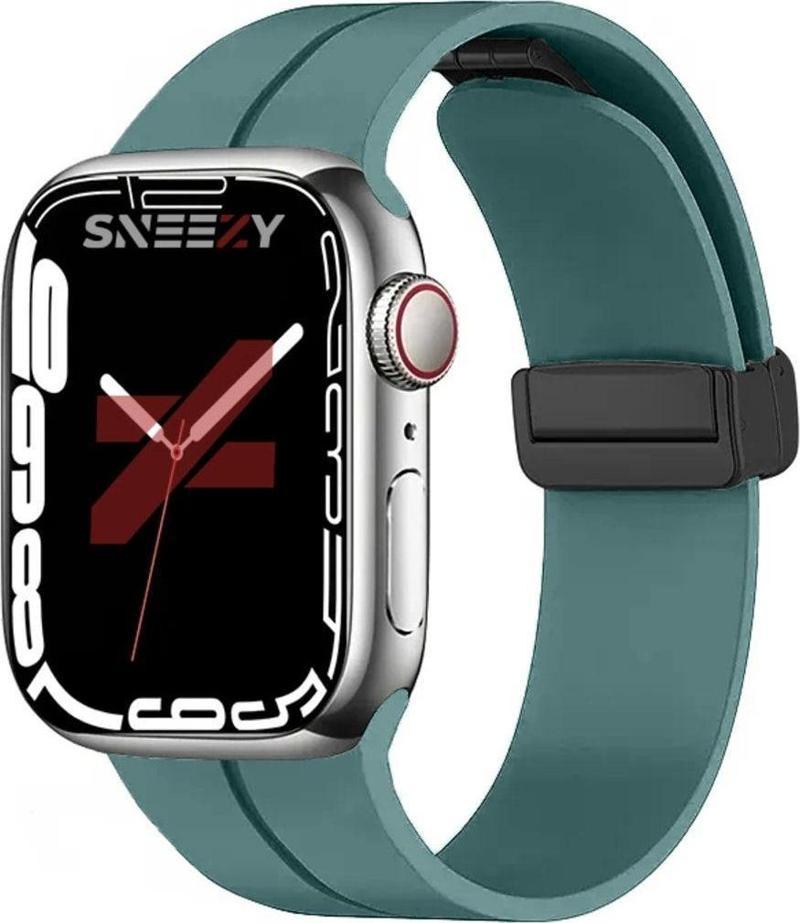 Apple Watch 42Mm 44Mm 45Mm Seri 1 2 3 4 5 6 7 8 Se Uyumlu Coastal Manyetik Tokalı Silikon Kordon