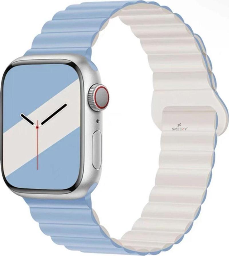 Apple Watch 38Mm 40Mm 41Mm Seri 3 4 5 6 7 8 Se Uyumlu Harmony Duo Magnetik Silikon Kordon