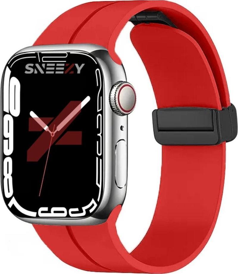 Apple Watch 42Mm 44Mm 45Mm Seri 1 2 3 4 5 6 7 8 Se Uyumlu Coastal Manyetik Tokalı Silikon Kordon