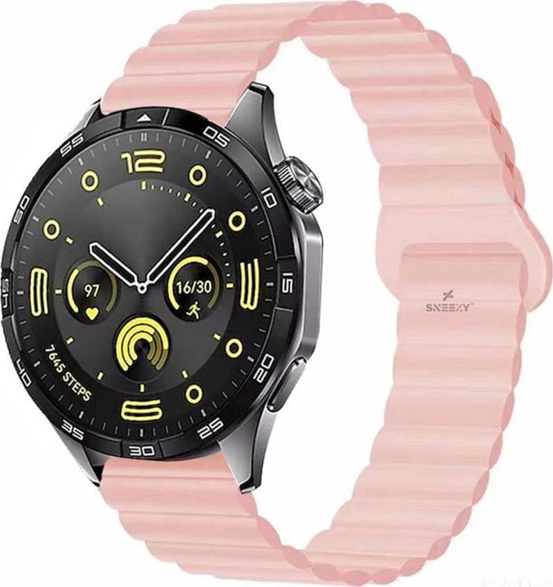 Huawei Watch 4 46Mm-Watch 4 Pro 22Mm Uyumlu Harmony Duo Magnetik Silikon Kordon