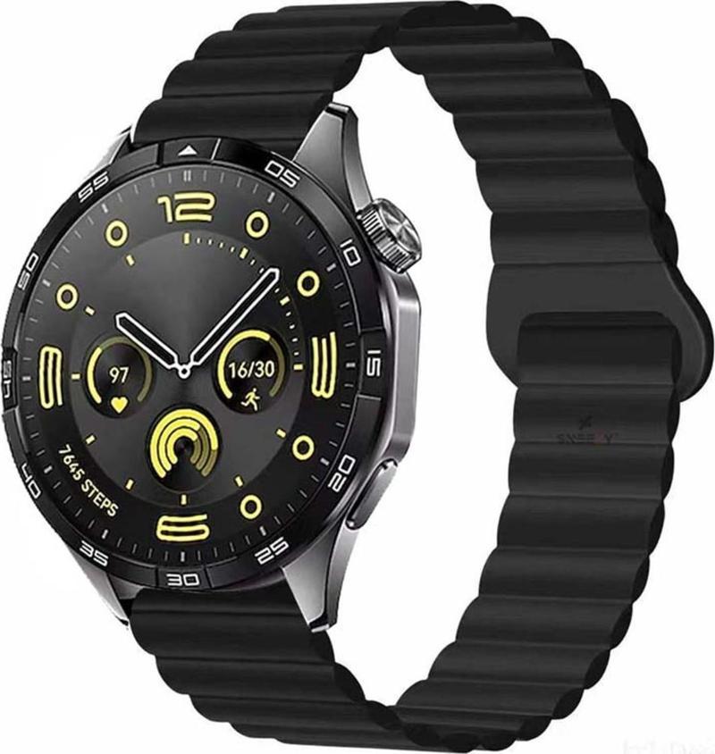 Huawei Watch Gt4 46Mm İle Uyumlu 22Mm Harmony Duo Magnetik Silikon Kordon