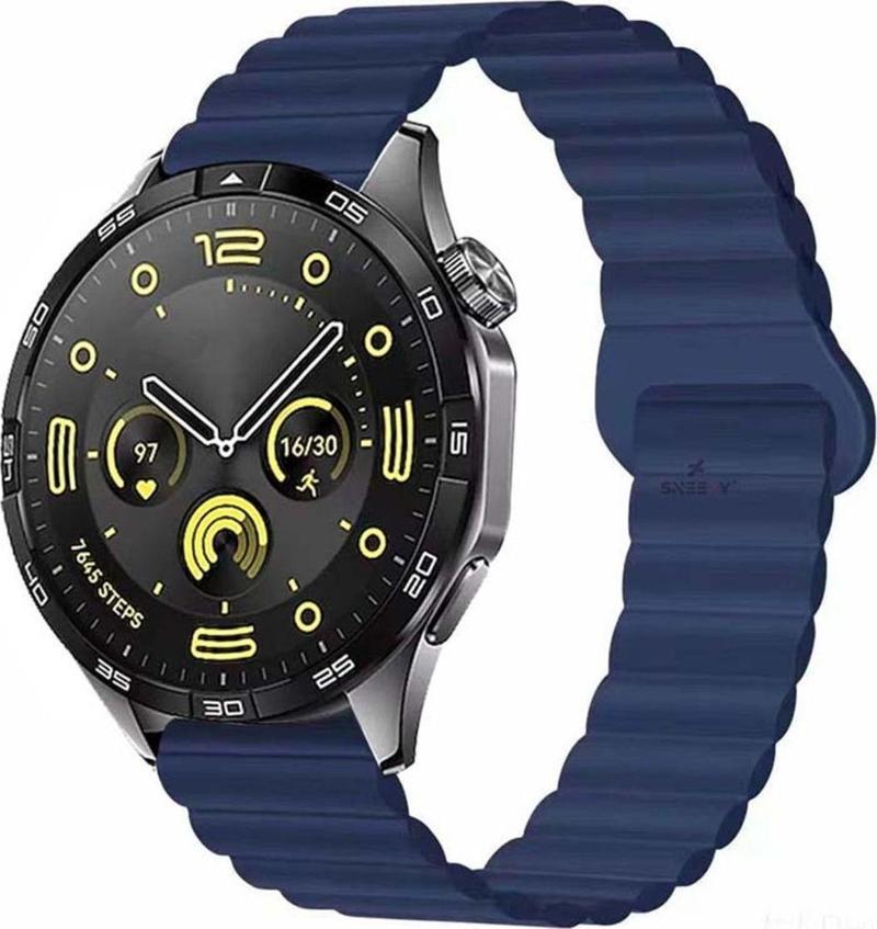 Huawei Watch Gt Runner-Sport 46Mm- Gt2 E 22Mm Uyumlu Harmony Duo Magnetik Silikon Kordon