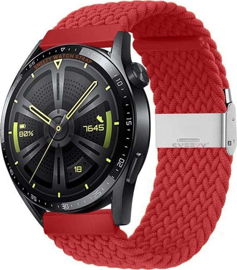 Huawei Watch Gt3 Elite-Active 46Mm-Gt3 Pro-Gt3 Se 22Mm Uyumlu Metal Klips Solo Fiberlink Örgü Kordon