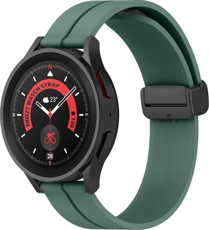 Samsung Galaxy Watch 5 40-44Mm Uyumlu 20Mm Coastal Manyetik Tokalı Silikon Kordon