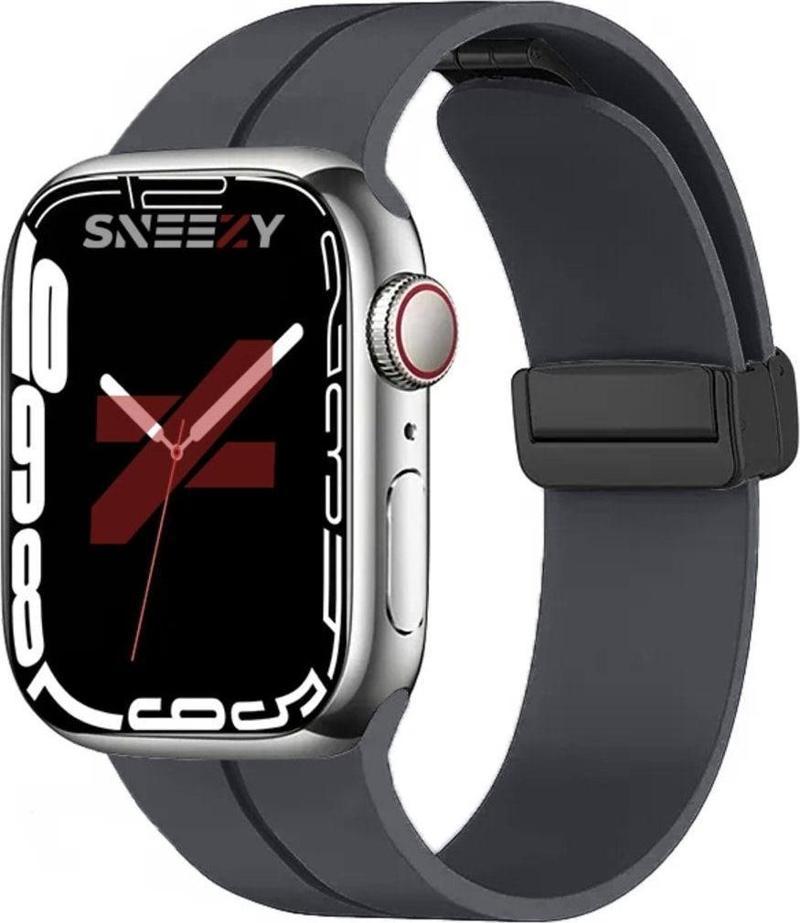 Apple Watch 42Mm 44Mm 45Mm Seri 1 2 3 4 5 6 7 8 Se Uyumlu Coastal Manyetik Tokalı Silikon Kordon