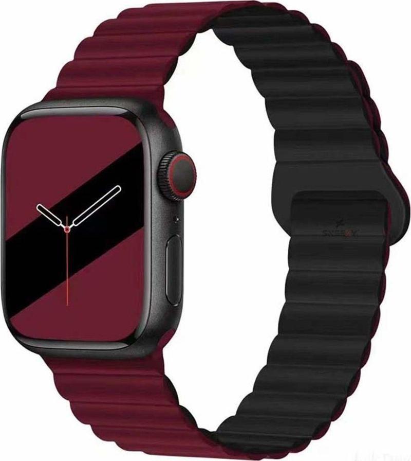 Apple Watch Uyumlu 49Mm Seri 8 Ultra Uyumlu Harmony Duo Magnetik Silikon Kordon