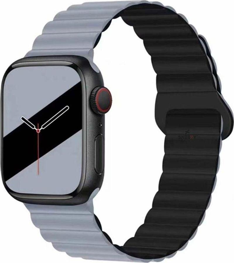 Apple Watch 49Mm Seri 8 Ultra Uyumlu Harmony Duo Magnetik Silikon Kordon