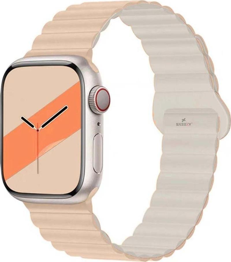 Apple Watch 49Mm Seri 8 Ultra Uyumlu Harmony Duo Magnetik Silikon Kordon