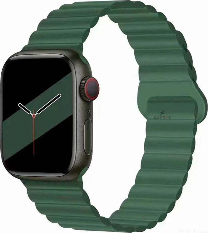 Apple Watch Uyumlu 49Mm Seri 8 Ultra Uyumlu Harmony Duo Magnetik Silikon Kordon