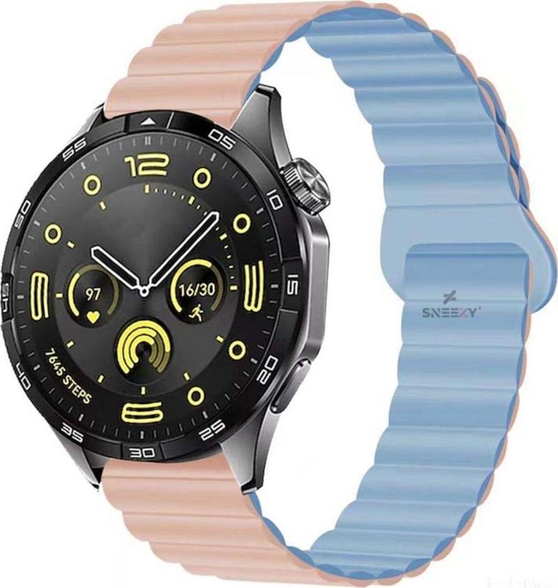 Huawei Watch Gt Runner-Sport 46Mm- Gt2 E 22Mm Uyumlu Harmony Duo Magnetik Silikon Kordon