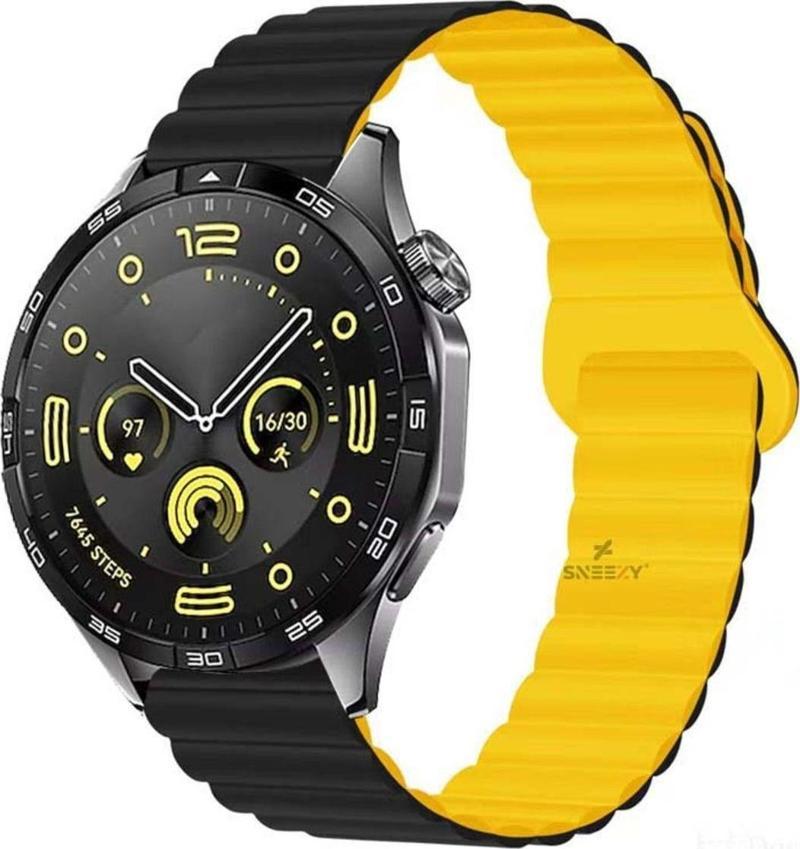 Huawei Watch 4 46Mm-Watch 4 Pro 22Mm Uyumlu Harmony Duo Magnetik Silikon Kordon