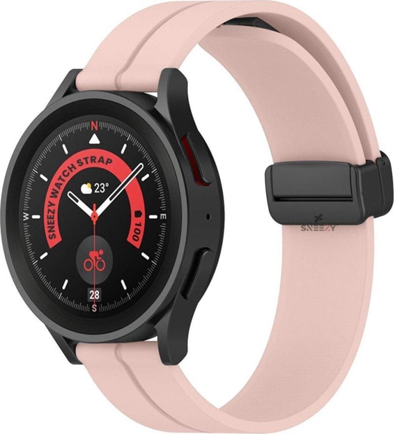 Samsung Galaxy Watch 5 40-44Mm Uyumlu 20Mm Coastal Manyetik Tokalı Silikon Kordon