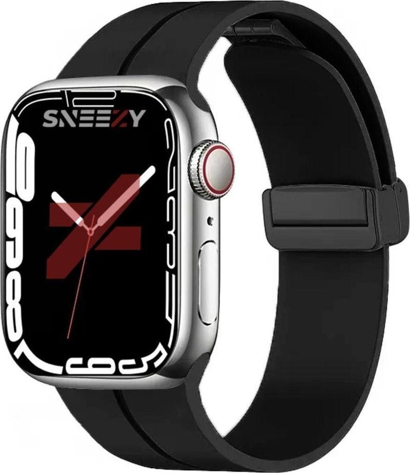 Apple Watch 42Mm 44Mm 45Mm Seri 1 2 3 4 5 6 7 8 Se Uyumlu Coastal Manyetik Tokalı Silikon Kordon