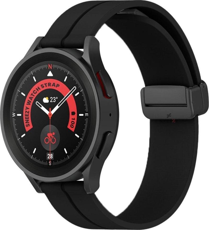 Huawei Watch Gt2 Elite-Sport-Classic 46Mm-Gt2 Pro 22Mm Uyumlu Coastal Manyetik Tokalı Silikon Kordon