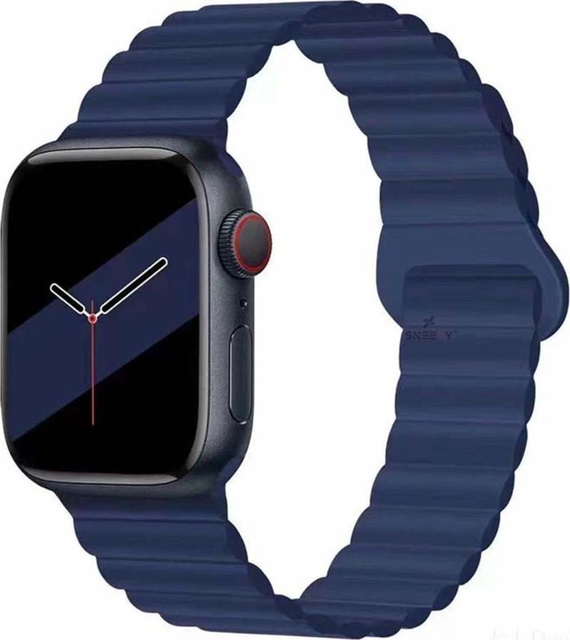 Apple Watch 38Mm 40Mm 41Mm Seri 3 4 5 6 7 8 Se Uyumlu Harmony Duo Magnetik Silikon Kordon