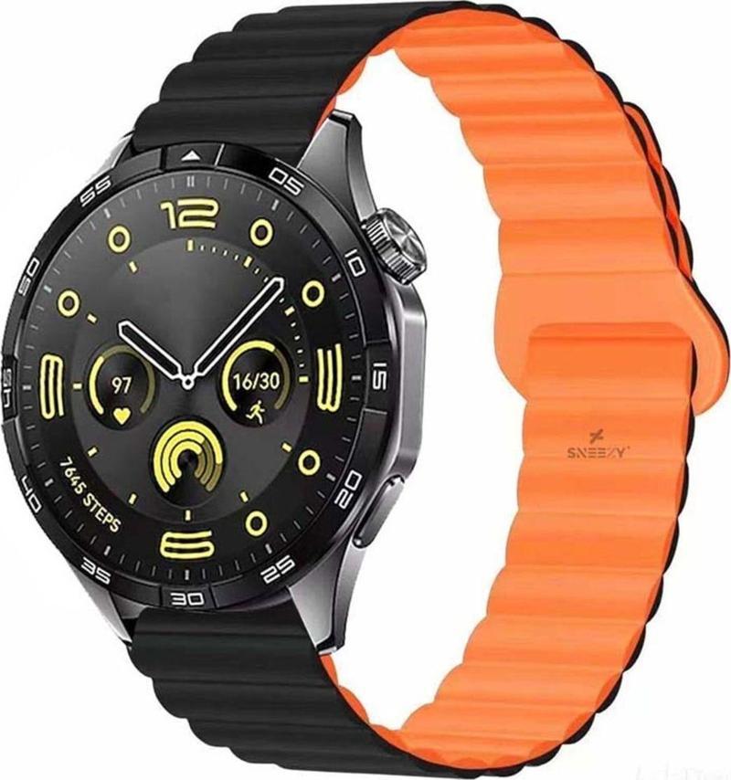 Huawei Watch Gt Runner-Sport 46Mm- Gt2 E 22Mm Uyumlu Harmony Duo Magnetik Silikon Kordon