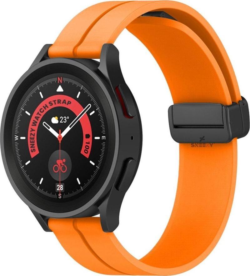 Samsung Galaxy Watch 5 40-44Mm Uyumlu 20Mm Coastal Manyetik Tokalı Silikon Kordon