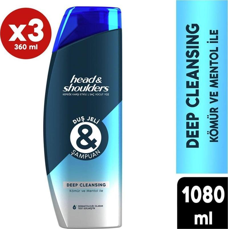 Duş Jeli Ve Şampuan Deep Cleansing 360 Ml X 3 Adet