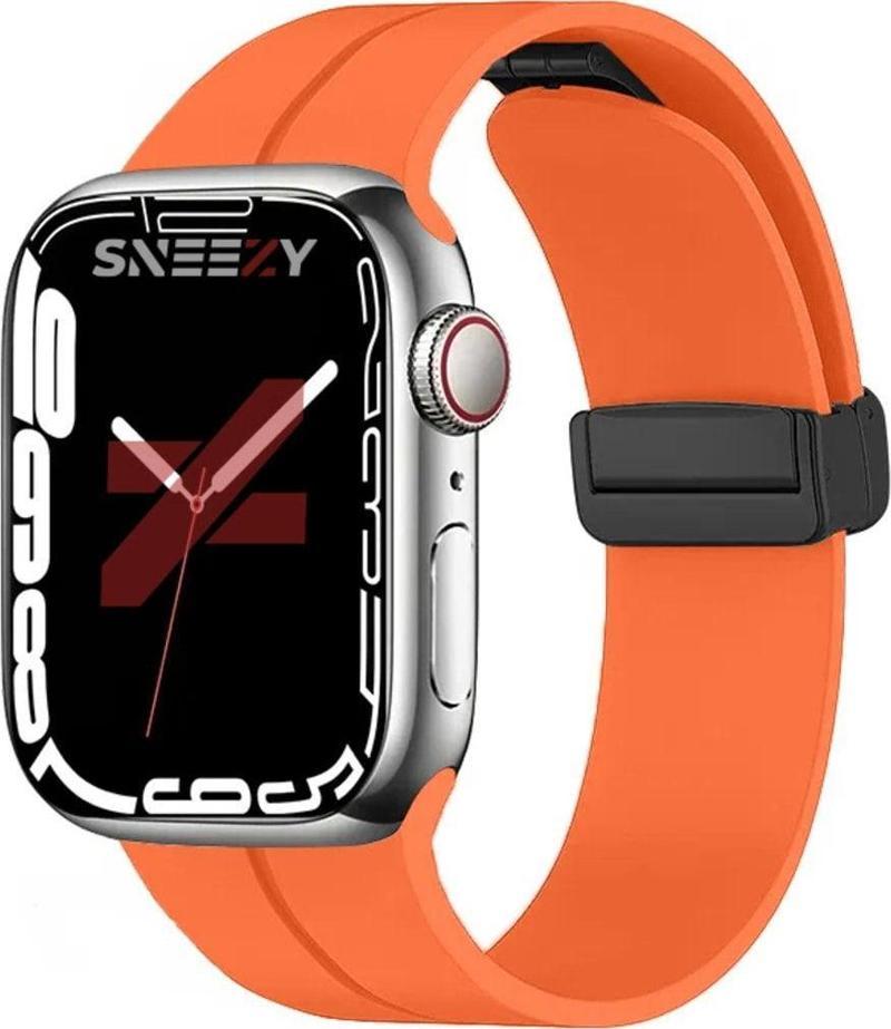 Apple Watch 42Mm 44Mm 45Mm Seri 1 2 3 4 5 6 7 8 Se Uyumlu Coastal Manyetik Tokalı Silikon Kordon