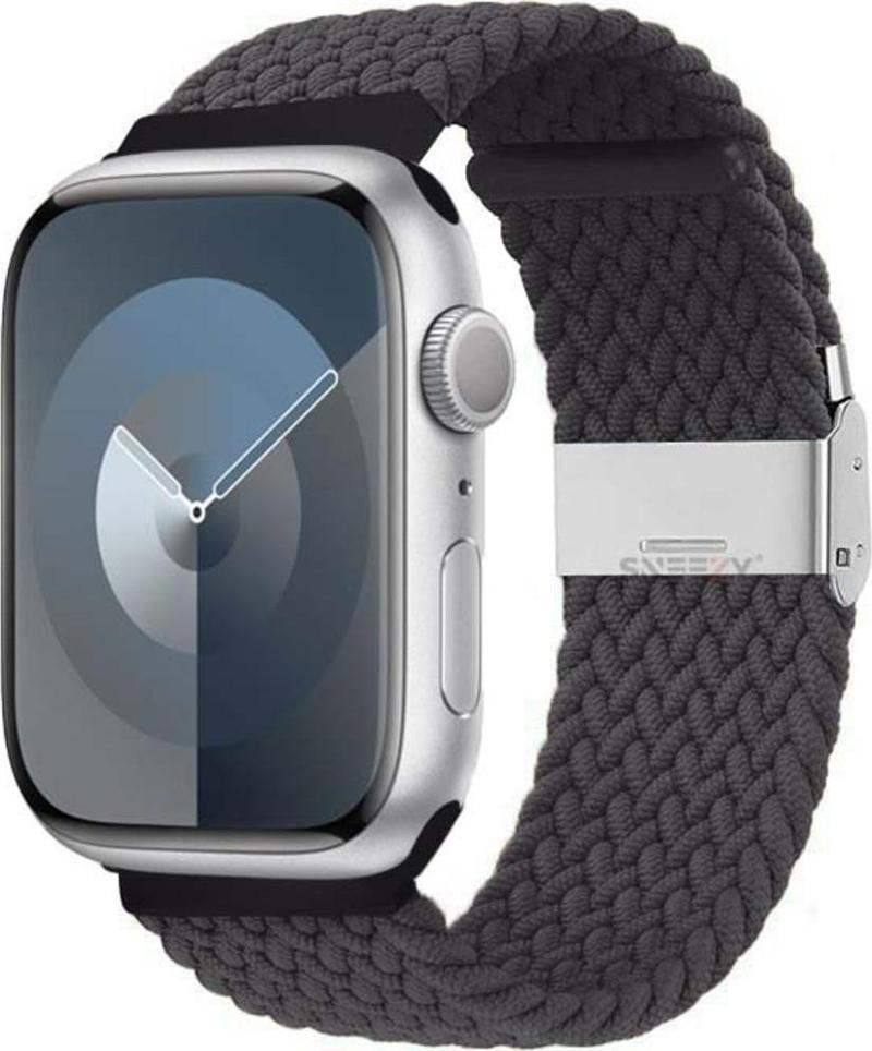 Apple Watch 42-44-45-49Mm İle Uyumlu Metal Klips Solo Fiberlink Örgü Kordon