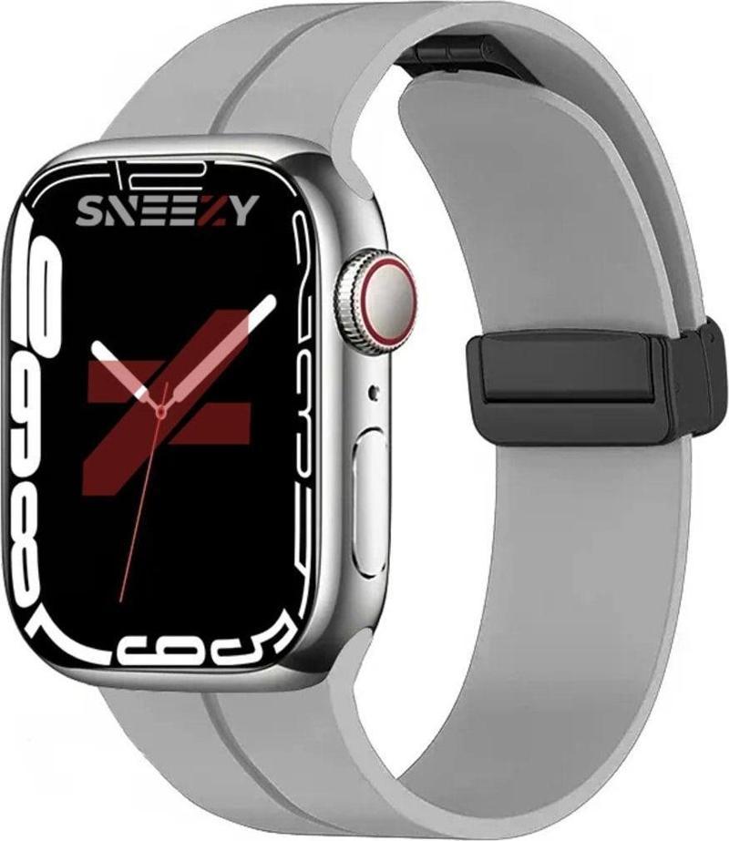 Apple Watch 42Mm 44Mm 45Mm Seri 1 2 3 4 5 6 7 8 Se Uyumlu Coastal Manyetik Tokalı Silikon Kordon