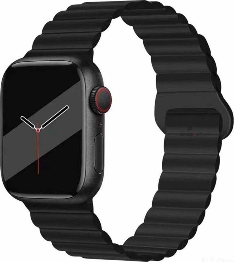 Apple Watch 42Mm 44Mm 45Mm Seri 3 4 5 6 7 8 Se Uyumlu Harmony Duo Magnetik Silikon Kordon