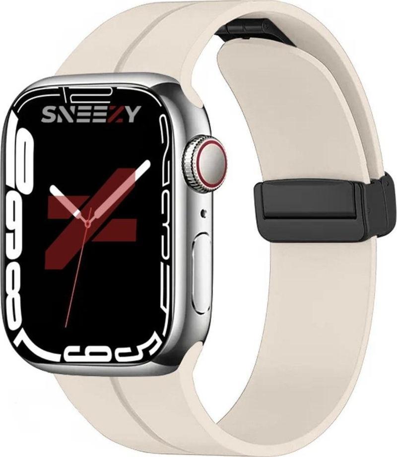 Apple Watch 42Mm 44Mm 45Mm Seri 1 2 3 4 5 6 7 8 Se Uyumlu Coastal Manyetik Tokalı Silikon Kordon