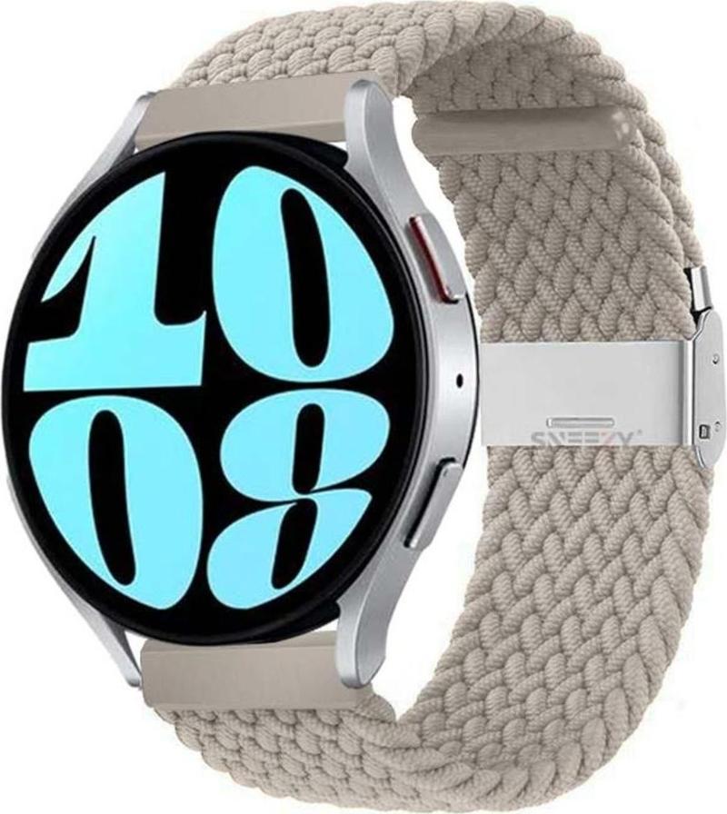 Samsung Galaxy Watch 4 40-42-44-46Mm Uyumlu 20Mm Metal Klips Solo Fiberlink Örgü Kordon