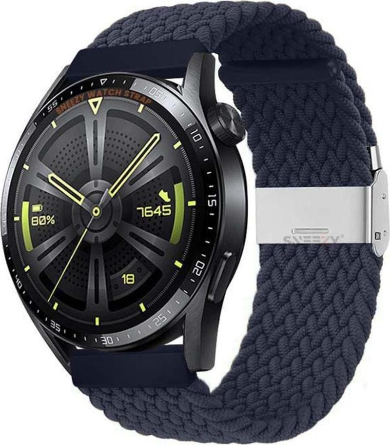 Huawei Watch 4 46Mm-Watch 4 Pro 22Mm Uyumlu Metal Klips Solo Fiberlink Örgü Kordon