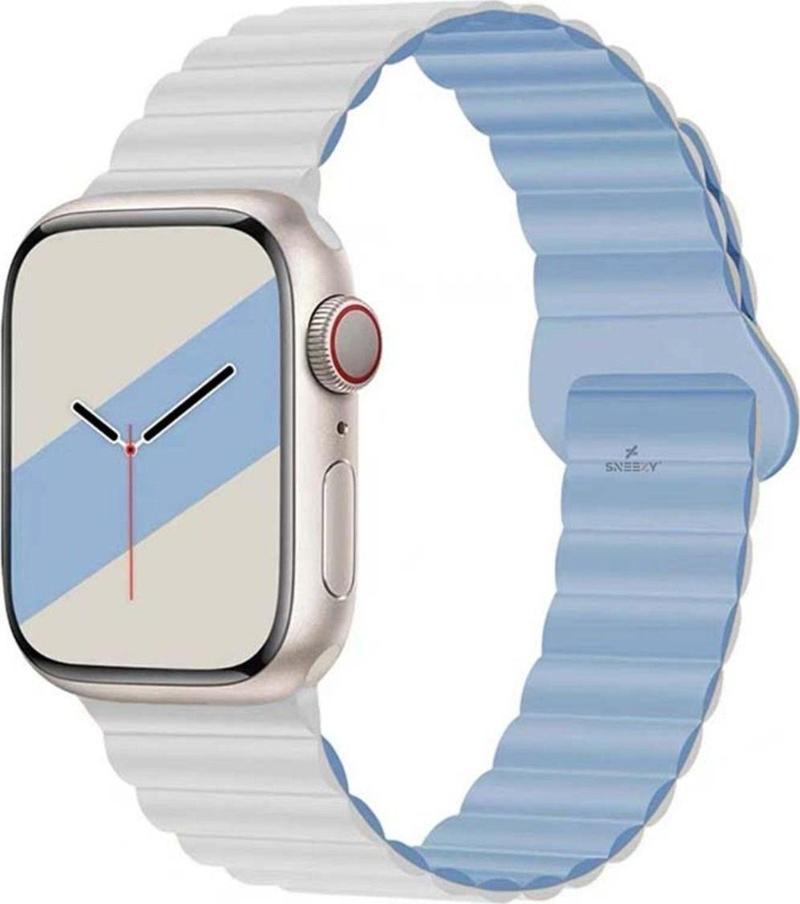 Apple Watch 42Mm 44Mm 45Mm Seri 3 4 5 6 7 8 Se Uyumlu Harmony Duo Magnetik Silikon Kordon