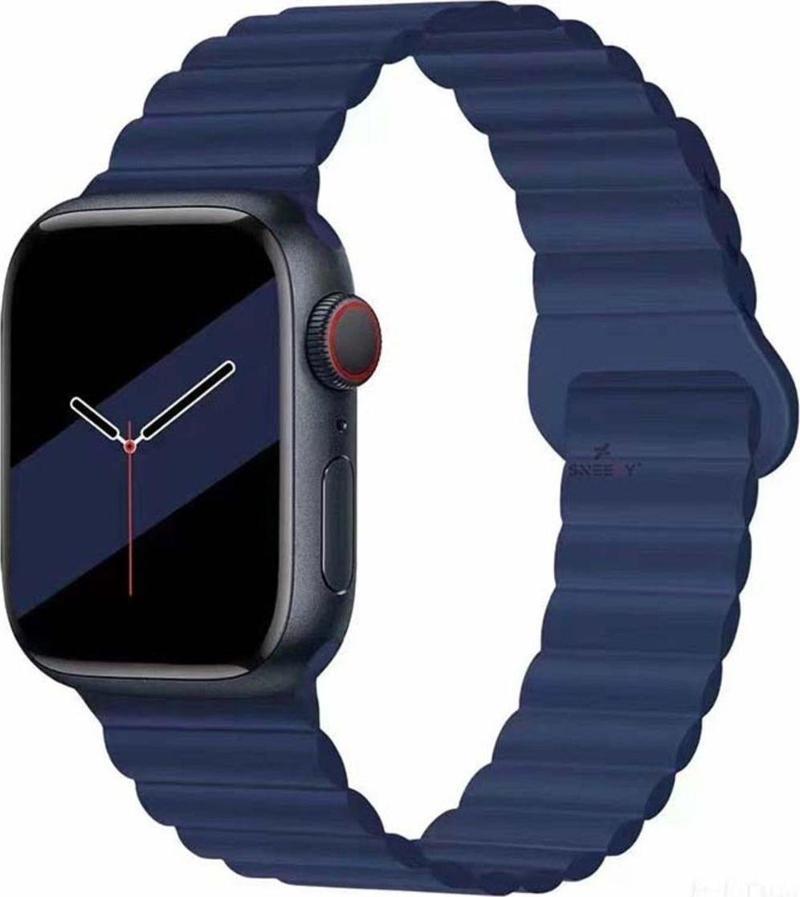 Apple Watch 42Mm 44Mm 45Mm Seri Uyumlu 3 4 5 6 7 8 Se Uyumlu Harmony Duo Magnetik Silikon Kordon