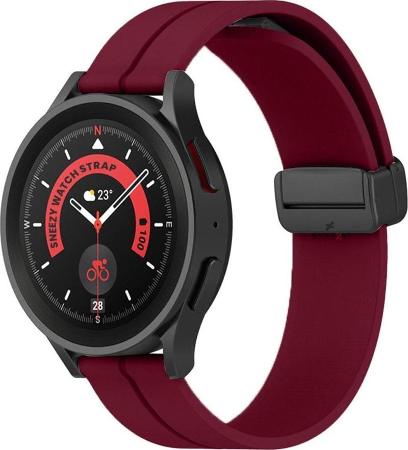 Samsung Galaxy Watch 5 40-44Mm Uyumlu 20Mm Coastal Manyetik Tokalı Silikon Kordon