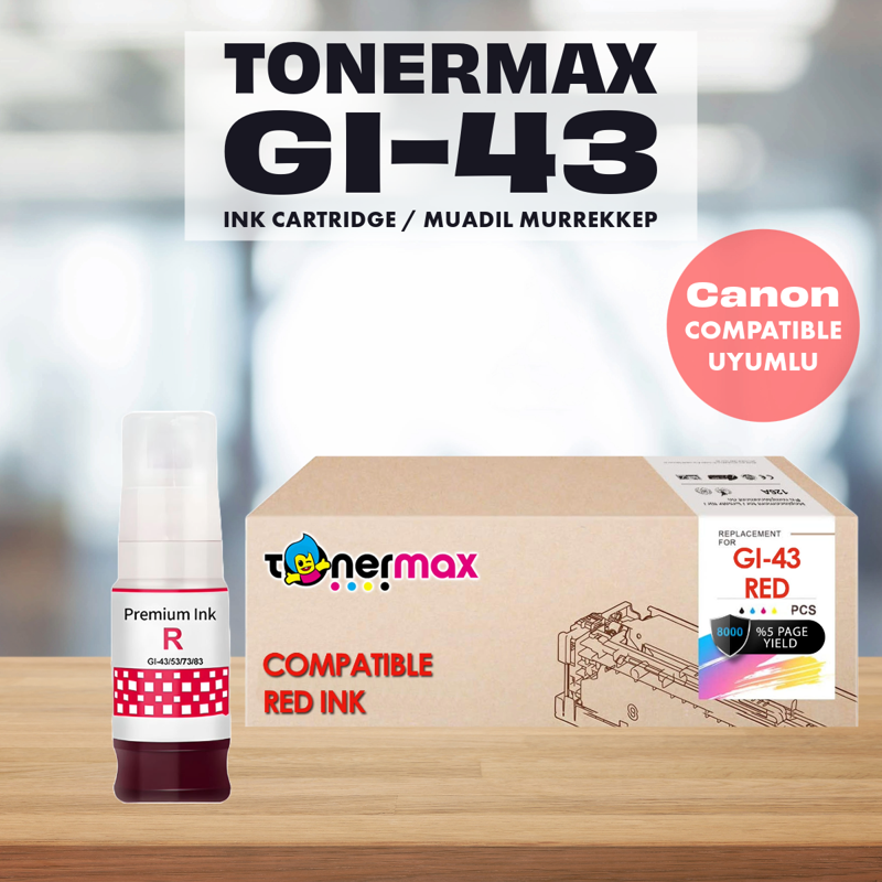 Canon GI-43 / 4716C001 Red Muadil Mürekkep / Pixma G540 / G640