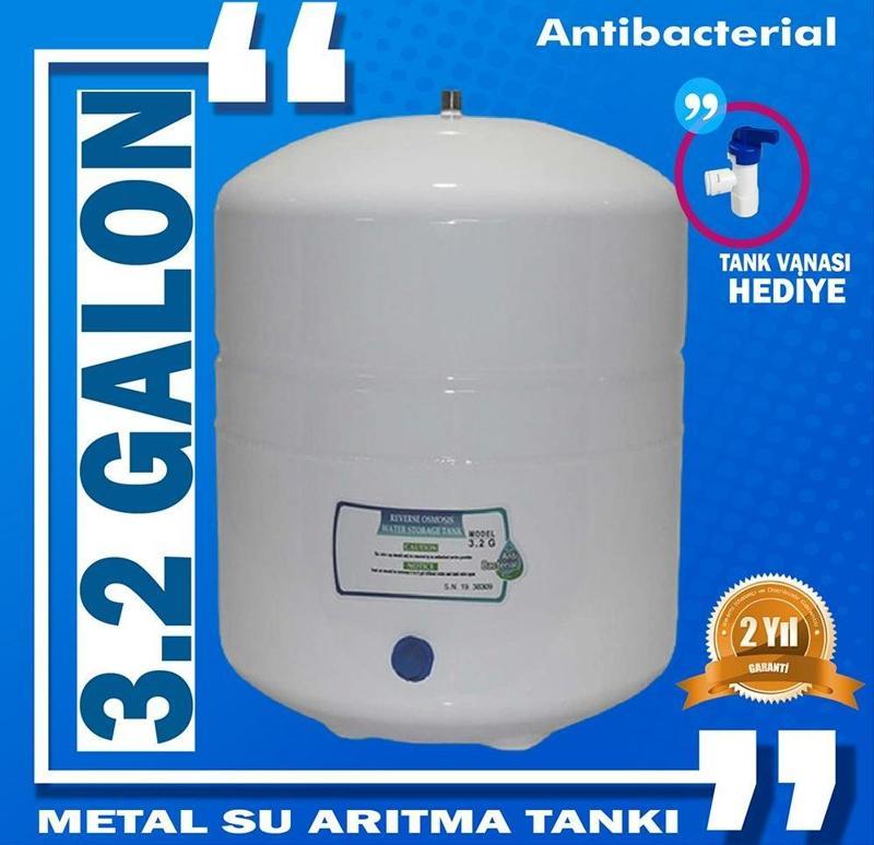 Tezgahaltı Su Arıtma Cihazı Için 3.2 Galon Tank Ve Tank Vanası 12 Lt