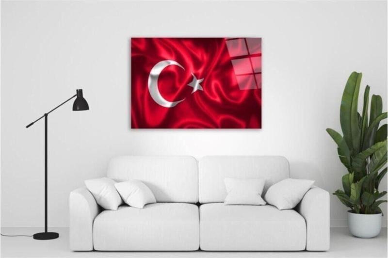 Türk Bayrağı Cam Tablo 50x70 Cm