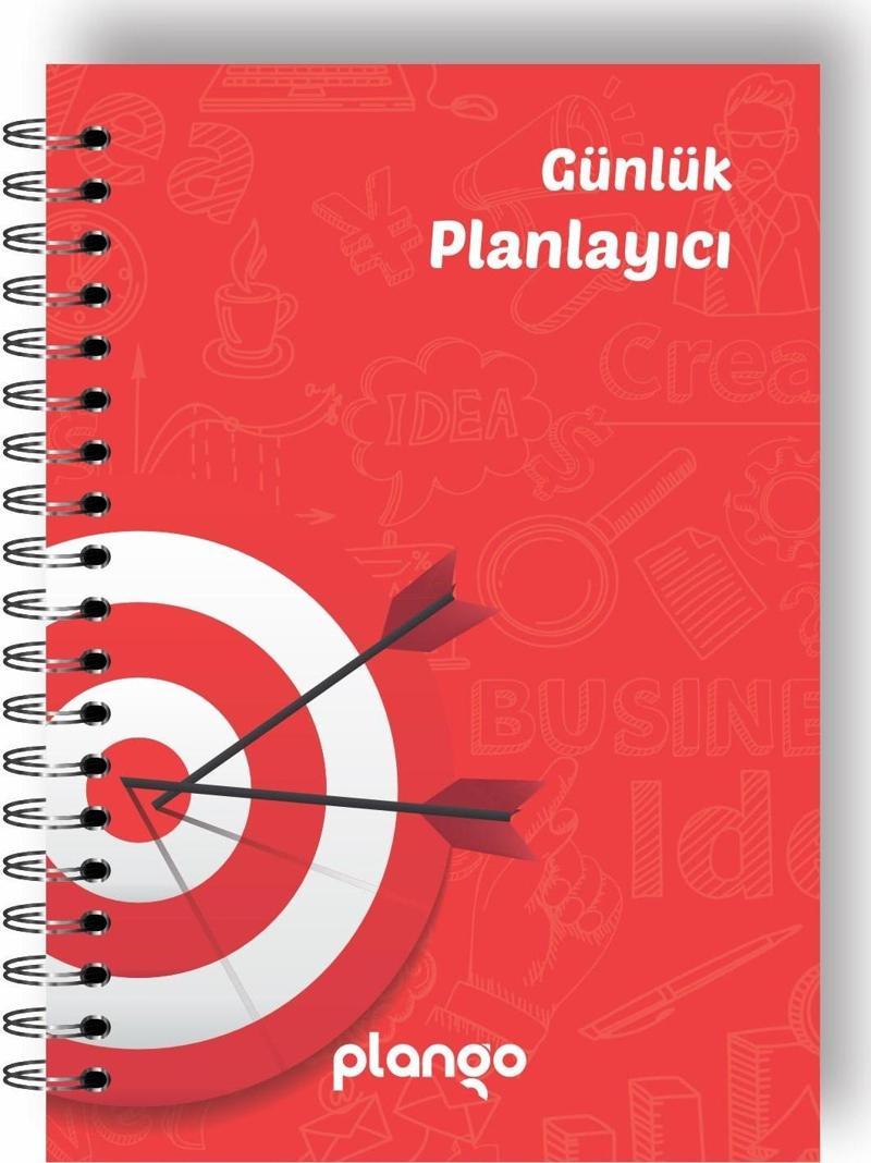 Kırmızı Hedef Günlük Planlayıcı Defter - Daily Planner - Ders Çalışma Planlayıcı Defteri - Planlama