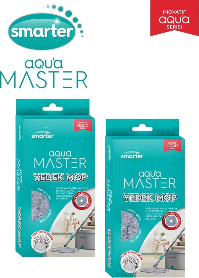 AQUA MASTER 2 YEDEK MOP TEMİZ & KİRLİ SUYU AYIRMA ÖZELLİĞİ OTOMATİK TEMİZLİK SETİ MOP PASPAS