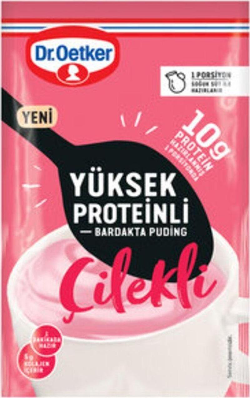 Bardakta Yüksek Proteinli Çilekli Puding ( 5 Adet )