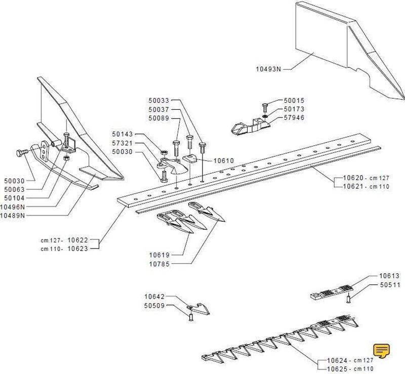 Gf1 - G52 Bıçak Alt Demiri Tekli 10785