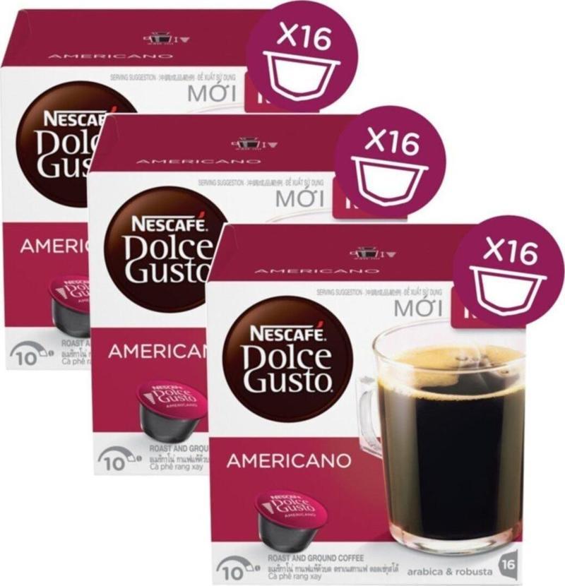 Dolce Gusto Americano Kapsül Kahve 16 Adet x 3 Kutu