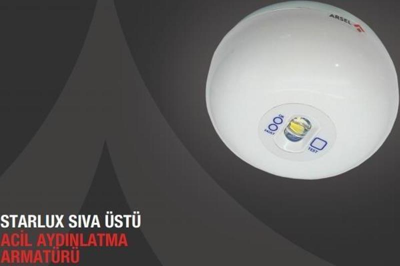 Starlux STU-103 Sıva Üstü Acil Aydınlatma Armatürü Kesintide 180 Dak. Yanan