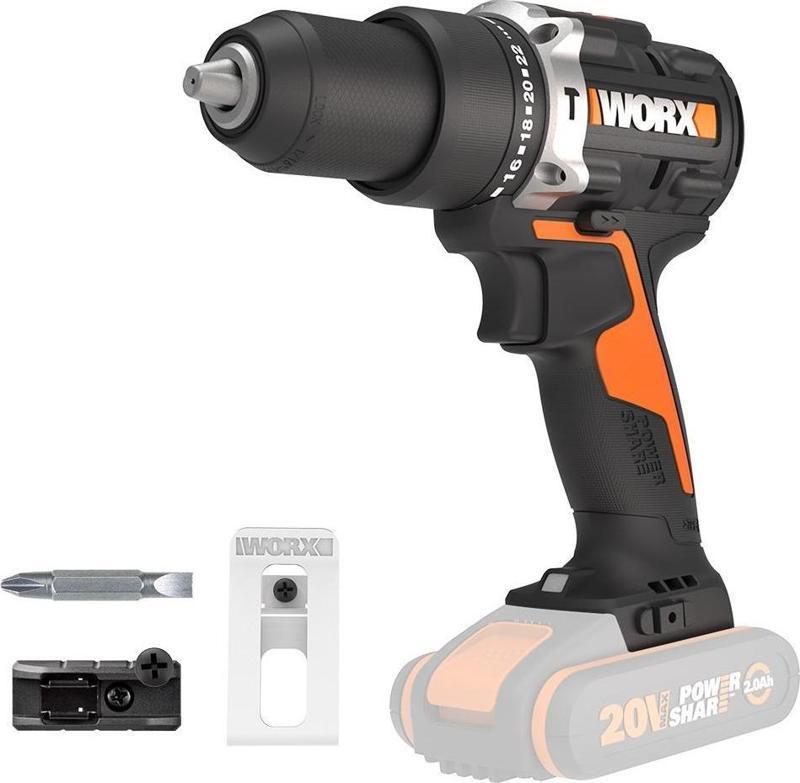WX352.9 20Volt Kömürsüz Profesyonel Şarjlı Darbeli Matkap (Akü Dahil Değildir)