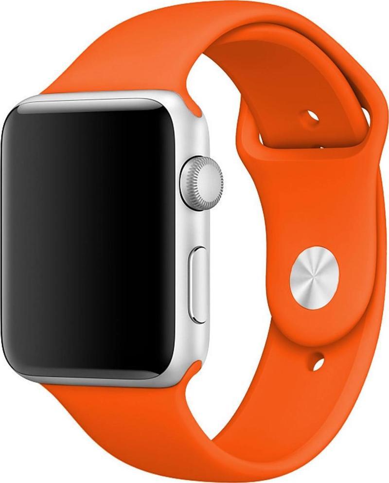 Apple Watch Series 3 42mm Silikon Kordon Turuncu