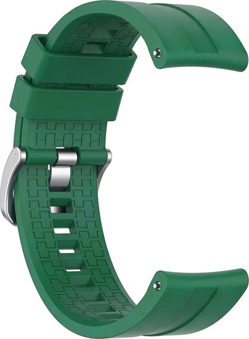 Oppo Watch 46mm Kordon, Silicone RapidBands Koyu Yeşil ( Siyah Pimli )