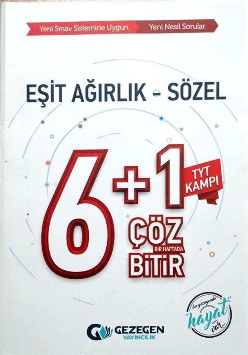 TYT Kampı Eşit Ağırlık Sözel 6 Artı 1 Çöz Bir Haftada Bitir