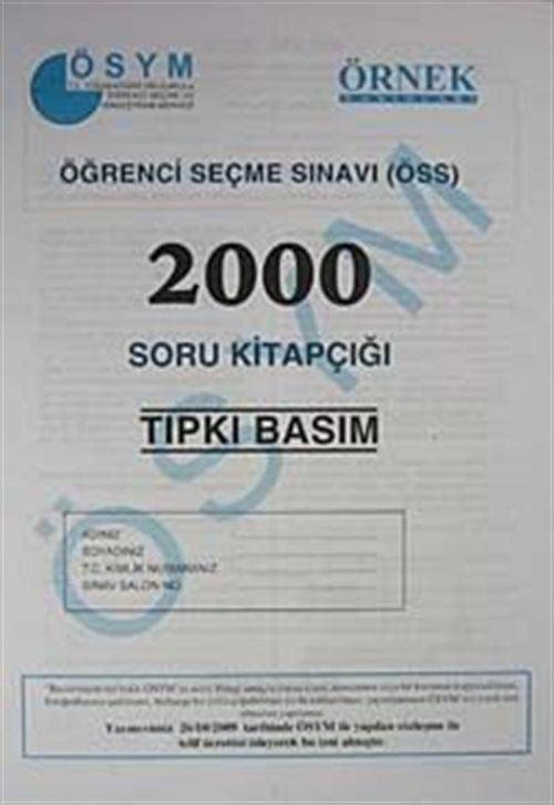 ÖSS 2000 Soru Kitapçığı (Tıpkı Basım)