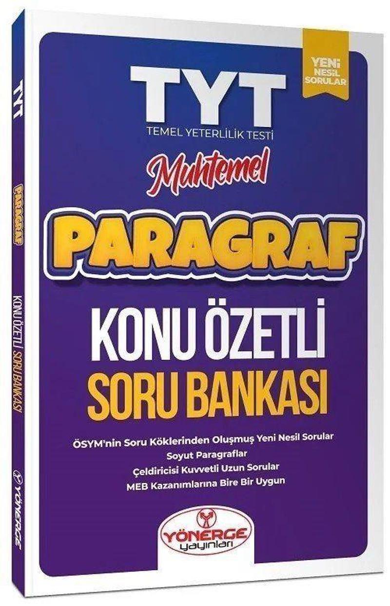 YKS TYT Muhtemel Paragraf Konu Özetli Soru Bankası