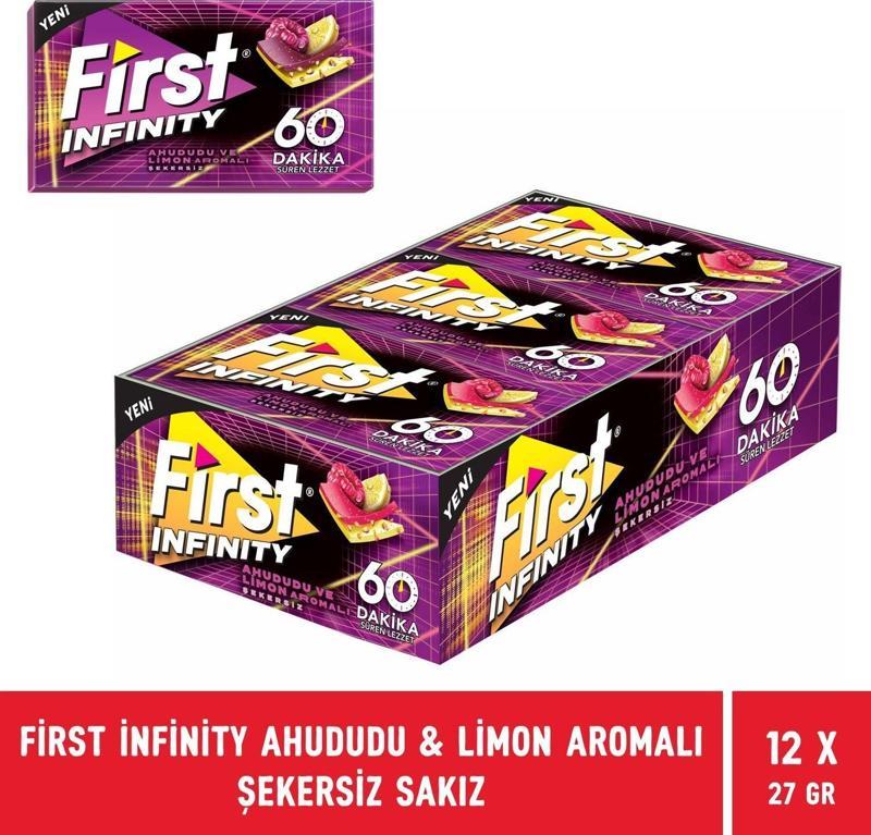 Infinity 60 Dakika Ahududu & Limon Aromalı Şekersiz Sakız 12 Adet