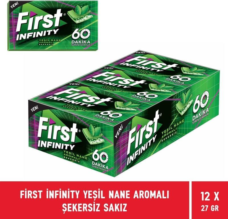 Infinity 60 Dakika Yeşil Nane Aromalı Şekersiz Sakız 12 Adet