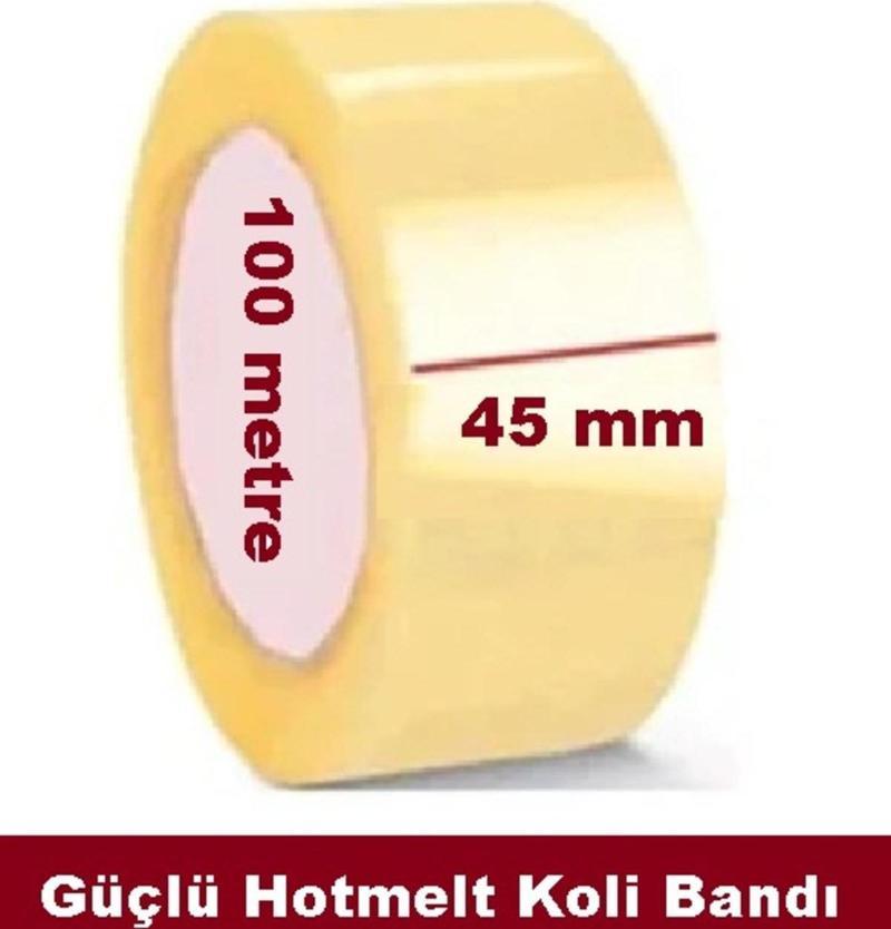 Daha Güçlü Şeffaf Hotmelt Koli Bandı - Genişlik 45 Mm, Uzunluk 100 Metre